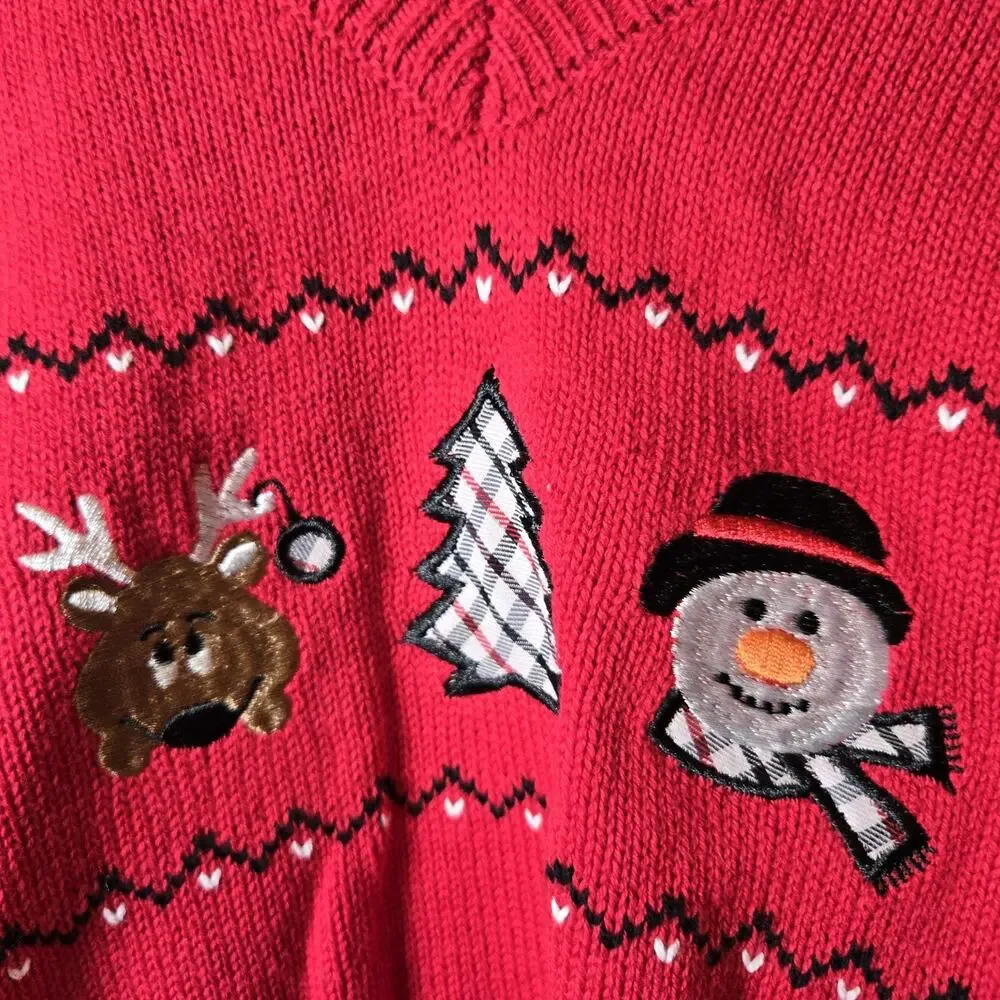 TFW Long Sleeve Button Up Shirt With a Christmas Vest New NWT Photos Party
